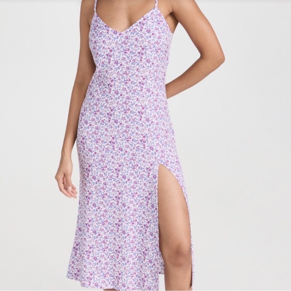 Reformation Floral Midi Dress - Purple and White